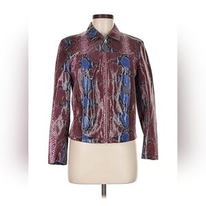 SUPER RARE Peruzzi ITALY MADE Vera Pelle Snakeskin Leather Jacket Women M Python